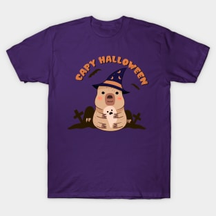 Capybara Halloween cute spooky T-Shirt